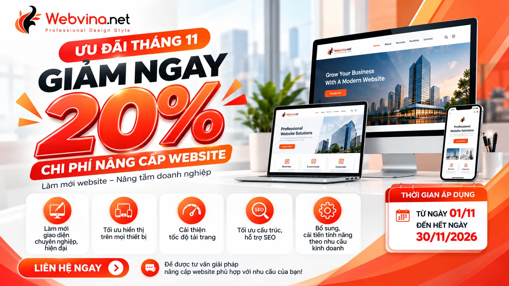 Ưu Đãi Nâng Cấp Website 20%