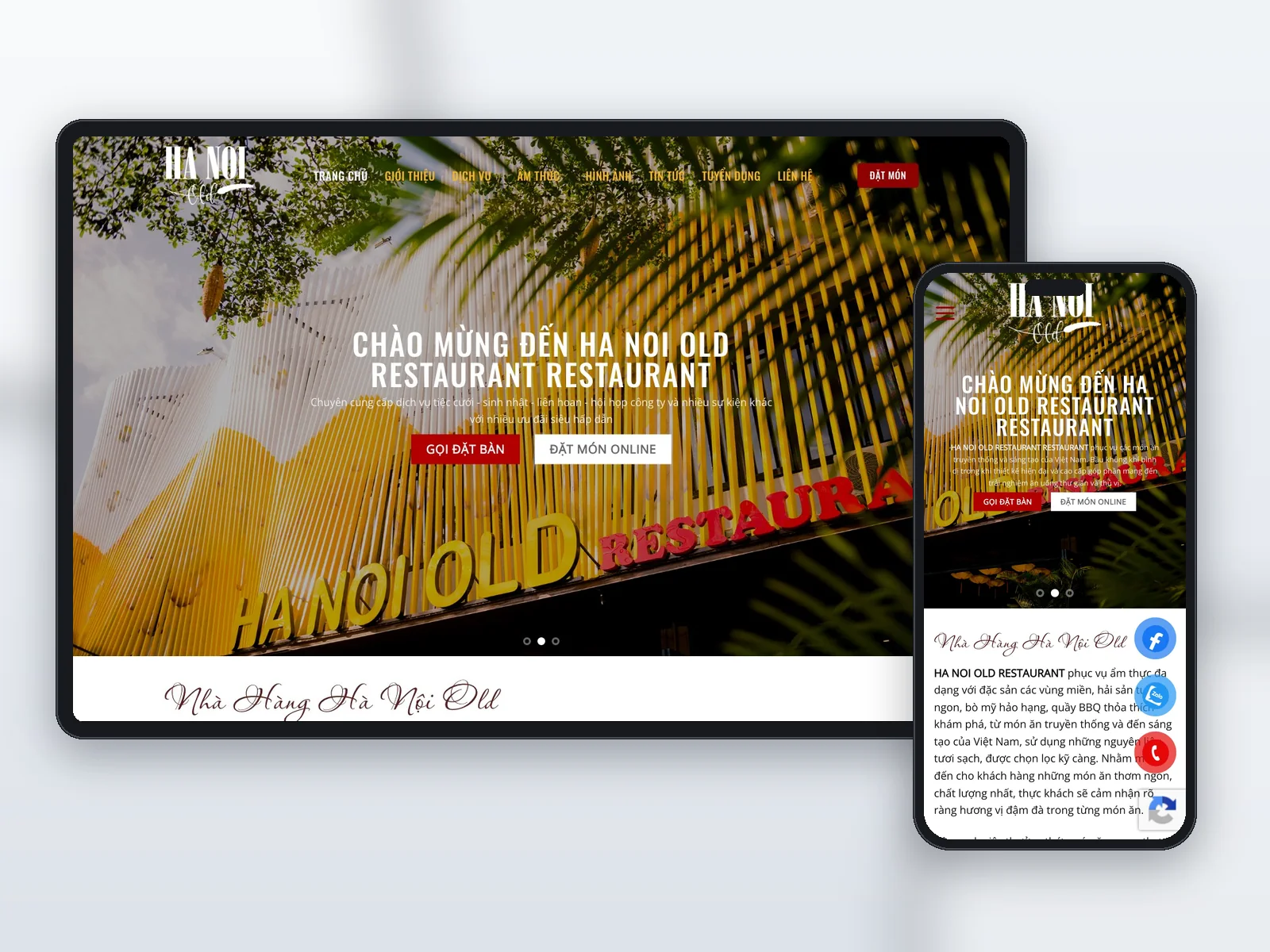 Giao diện website trên máy tính và điện thoại