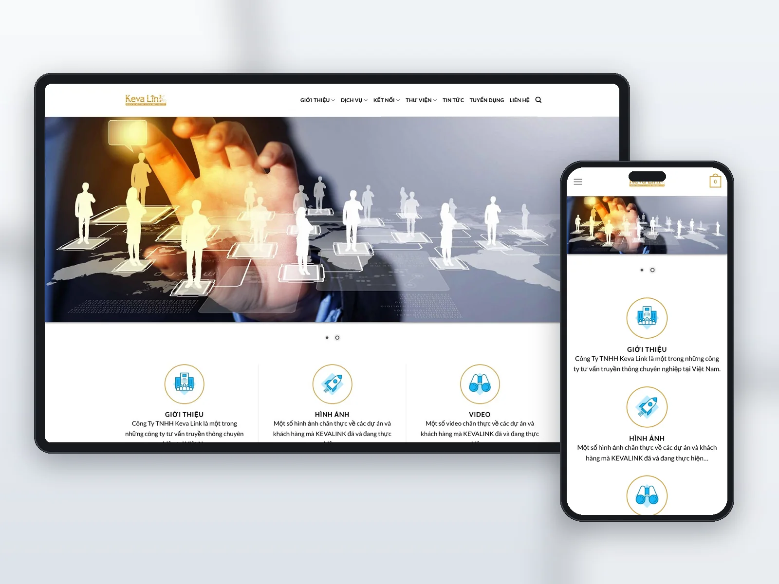 Giao diện website trên máy tính và điện thoại