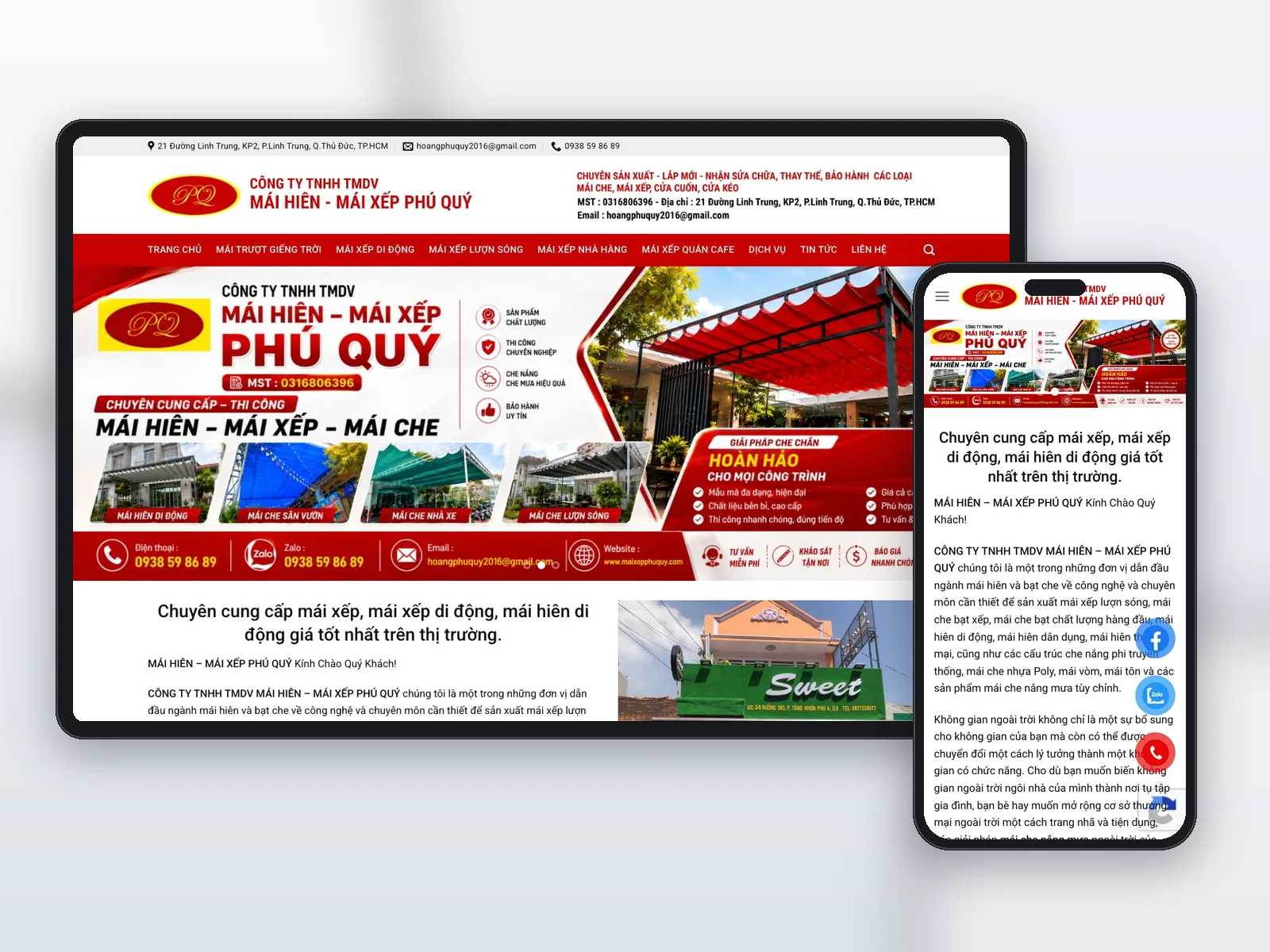 Mái Xếp Phú Quý — Mái hiên di động