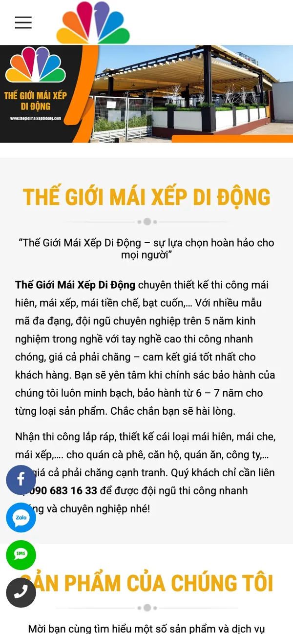 Giao diện trên điện thoại