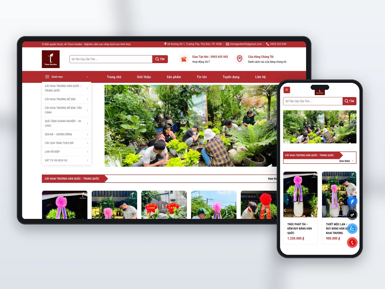 Tímm Garden — Cây khai trương và quà tặng