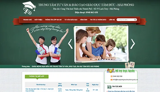 thiet ke web trung tam gia su