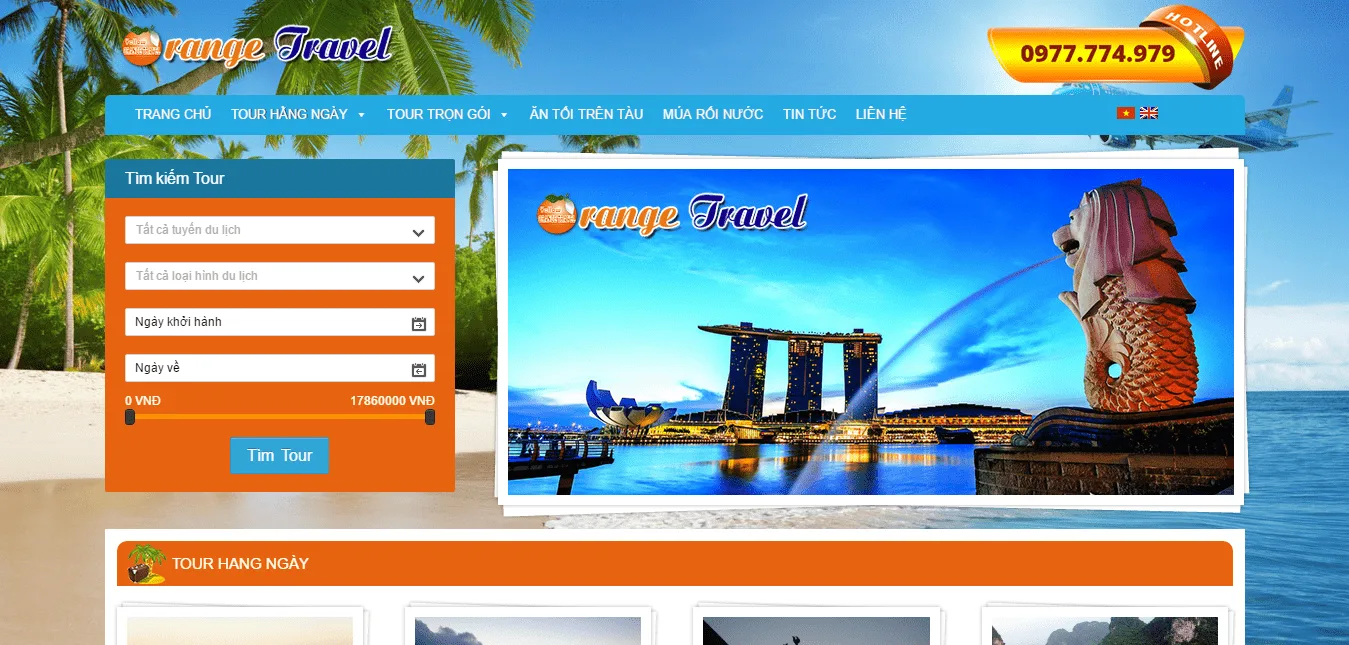 Dự án thiết kế website du lịch Orangetravel.vn thiet ke website du lich